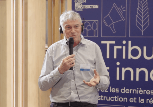 Thierry Soquet au Forum Bois Construction à Lille présente le système HOBOA